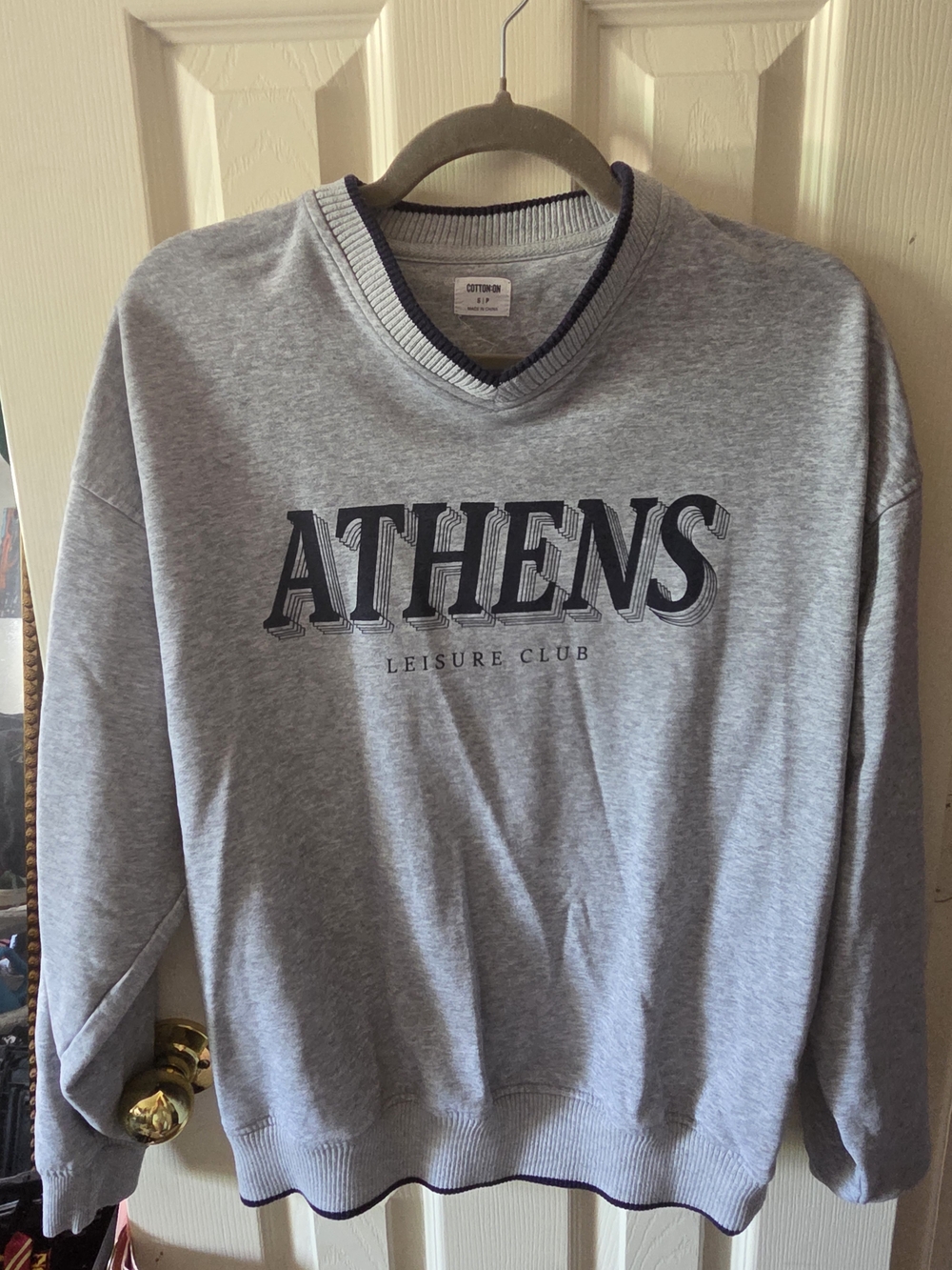 Cotton On Grey Crewneck Sweatshirt with Dark Trim
